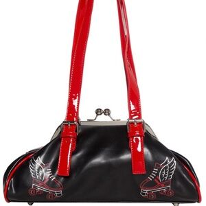 Sourpuss Retro Design Roller Derby Winged Flying Skate Handbag bag New